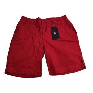 Gloria Vanderbit Shorts High Rise‎ Red Womens Size 14 36-38×10 Stretch Waist NEW